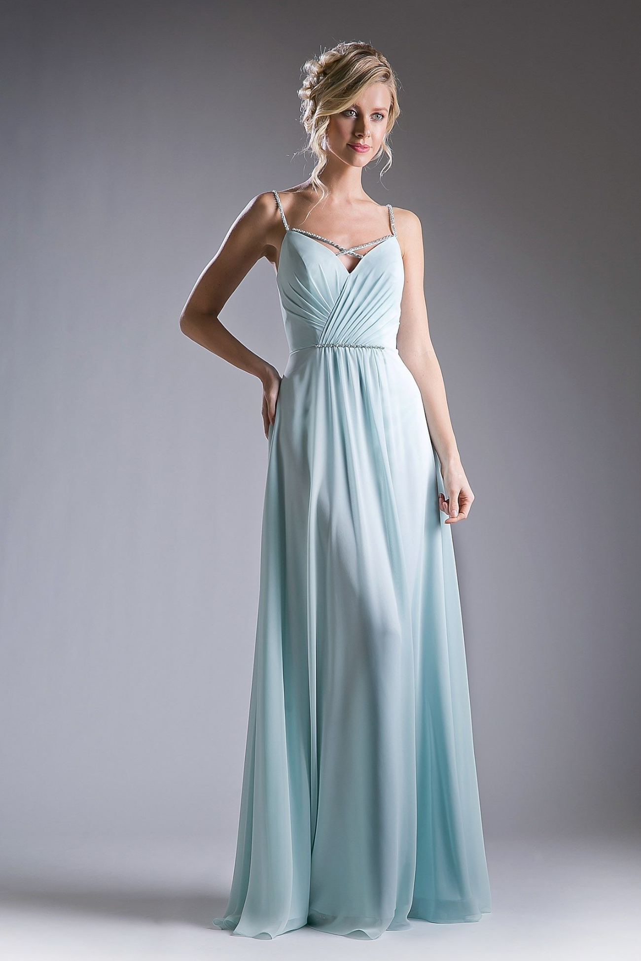 V Neckline With a Beaded Band Dress-5