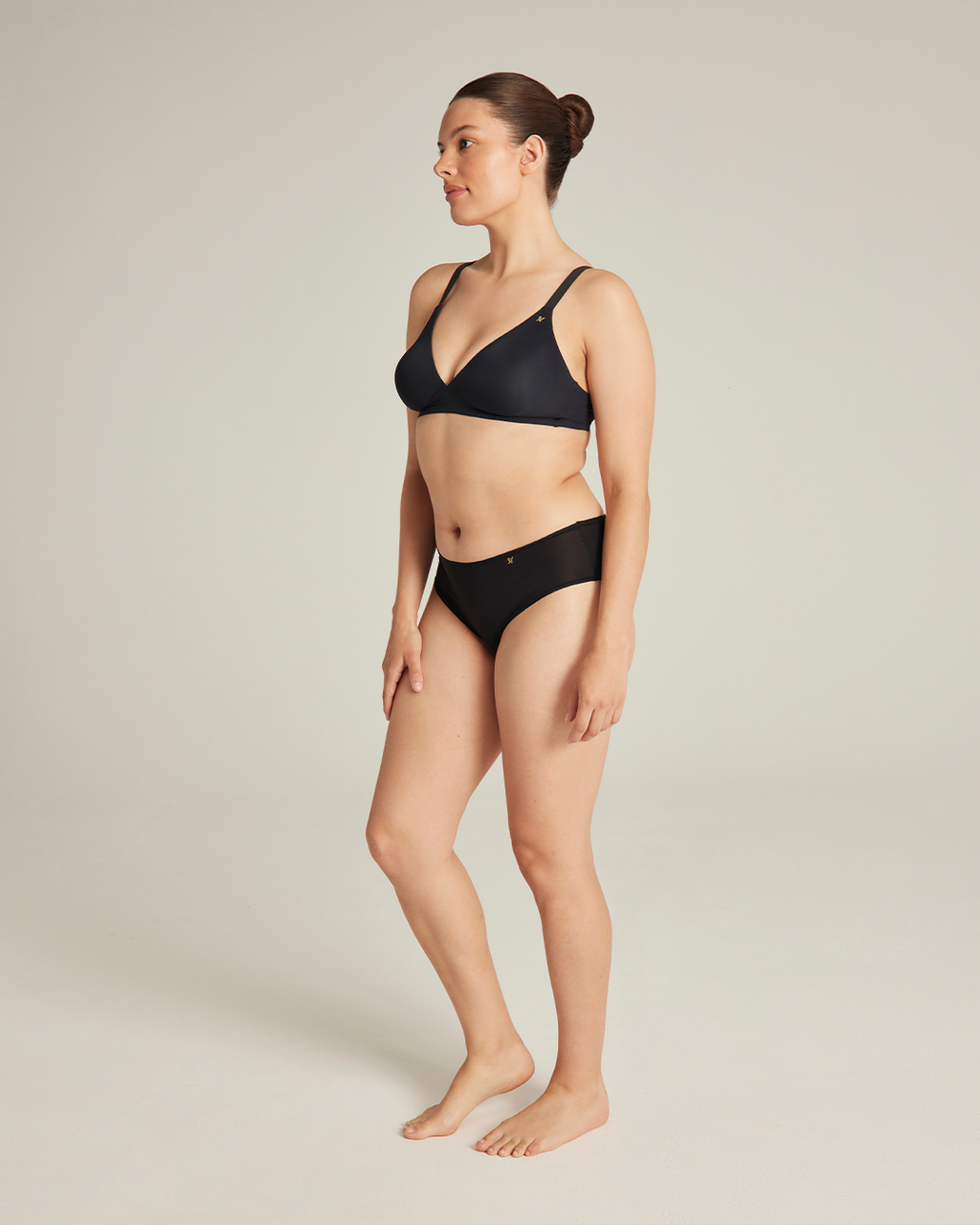 The Stretch Mid Rise Bikini Brief - Black