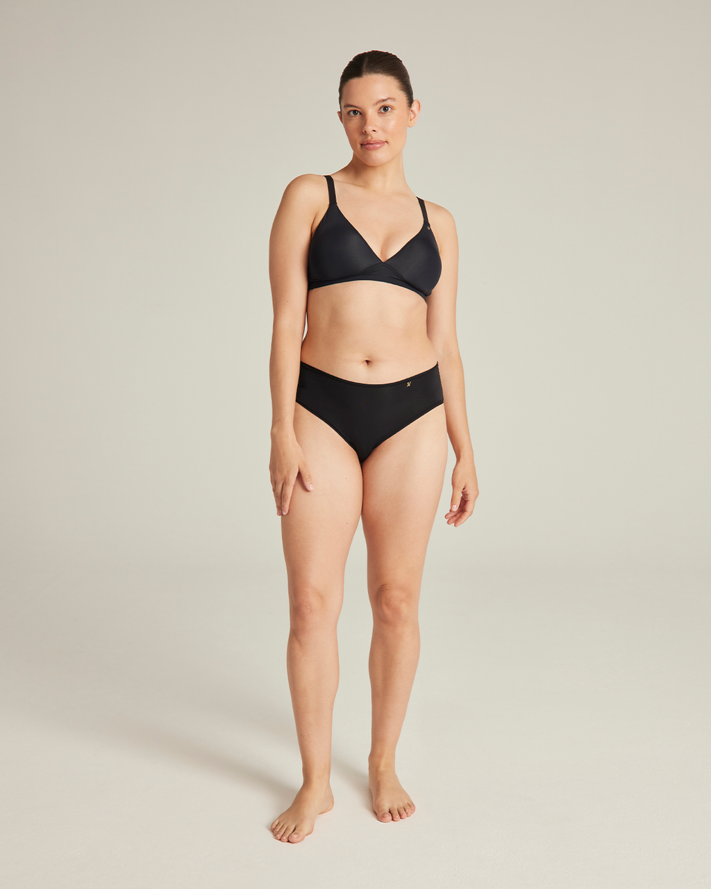The Stretch Mid Rise Bikini Brief - Black
