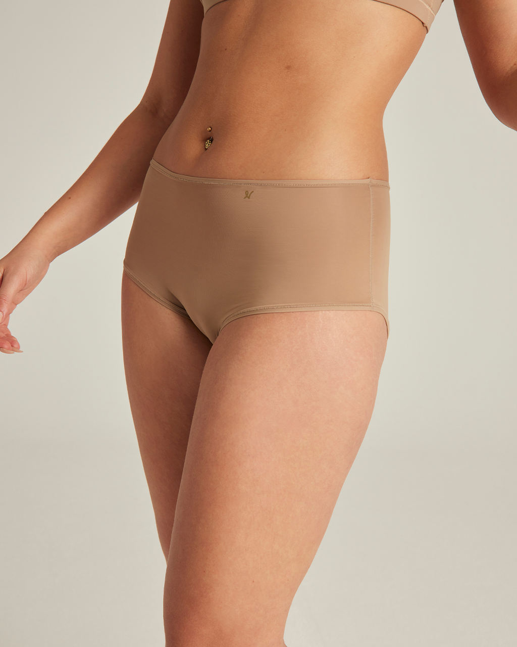 The Stretch High Waisted Brief - Bare 03