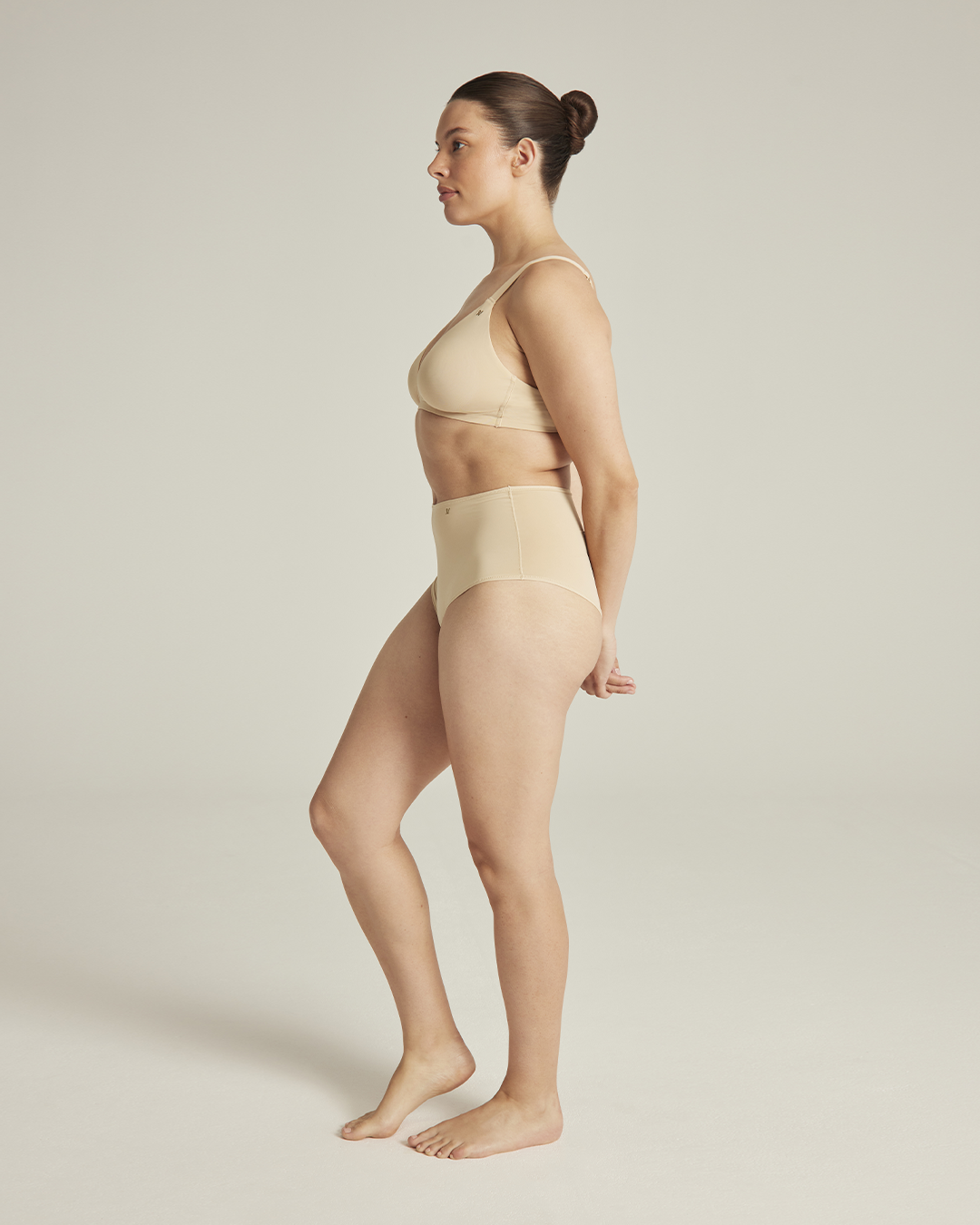 The Stretch High Waisted Brief - Bare 01
