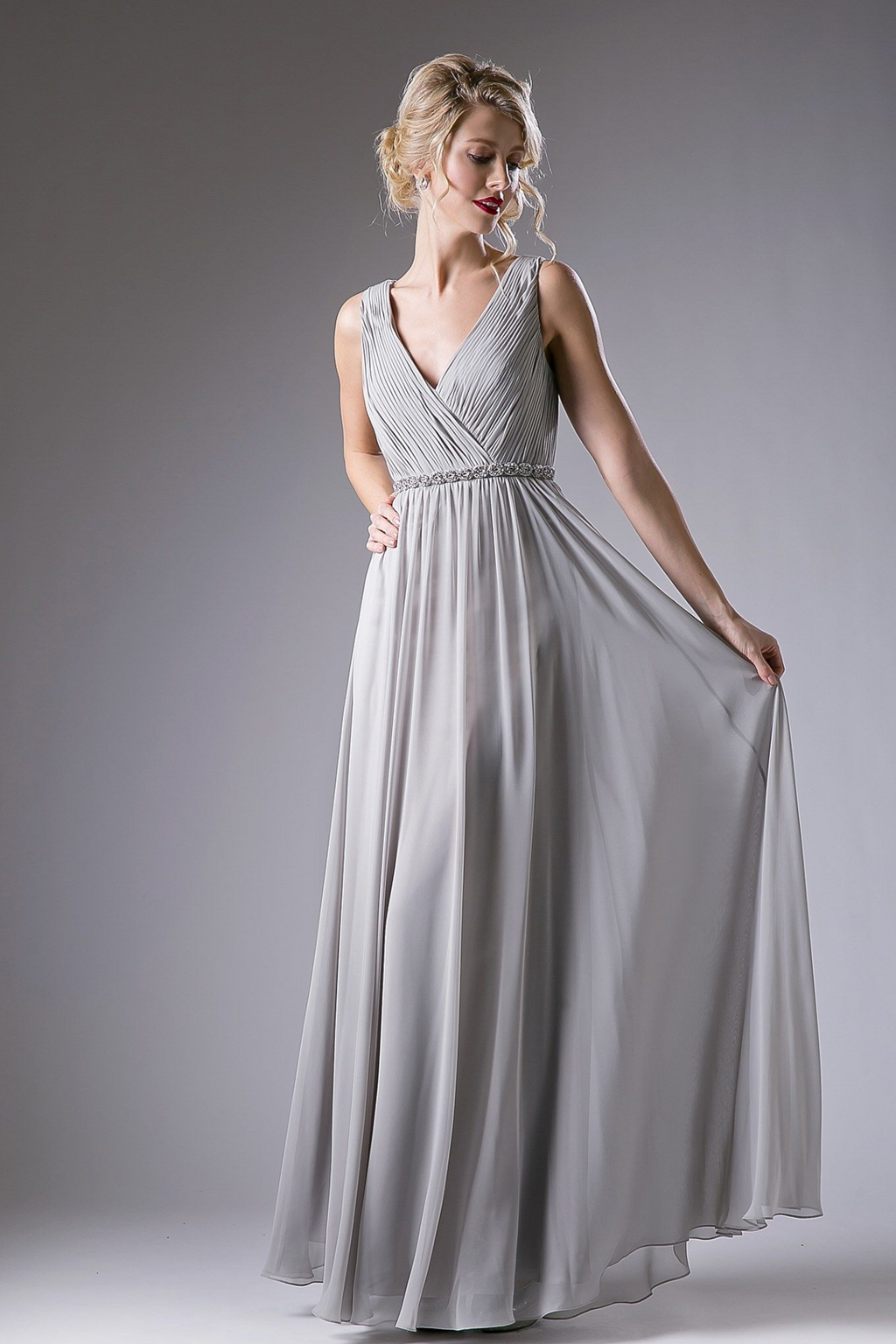 Beaded Belt Chiffon Empire Waist-2