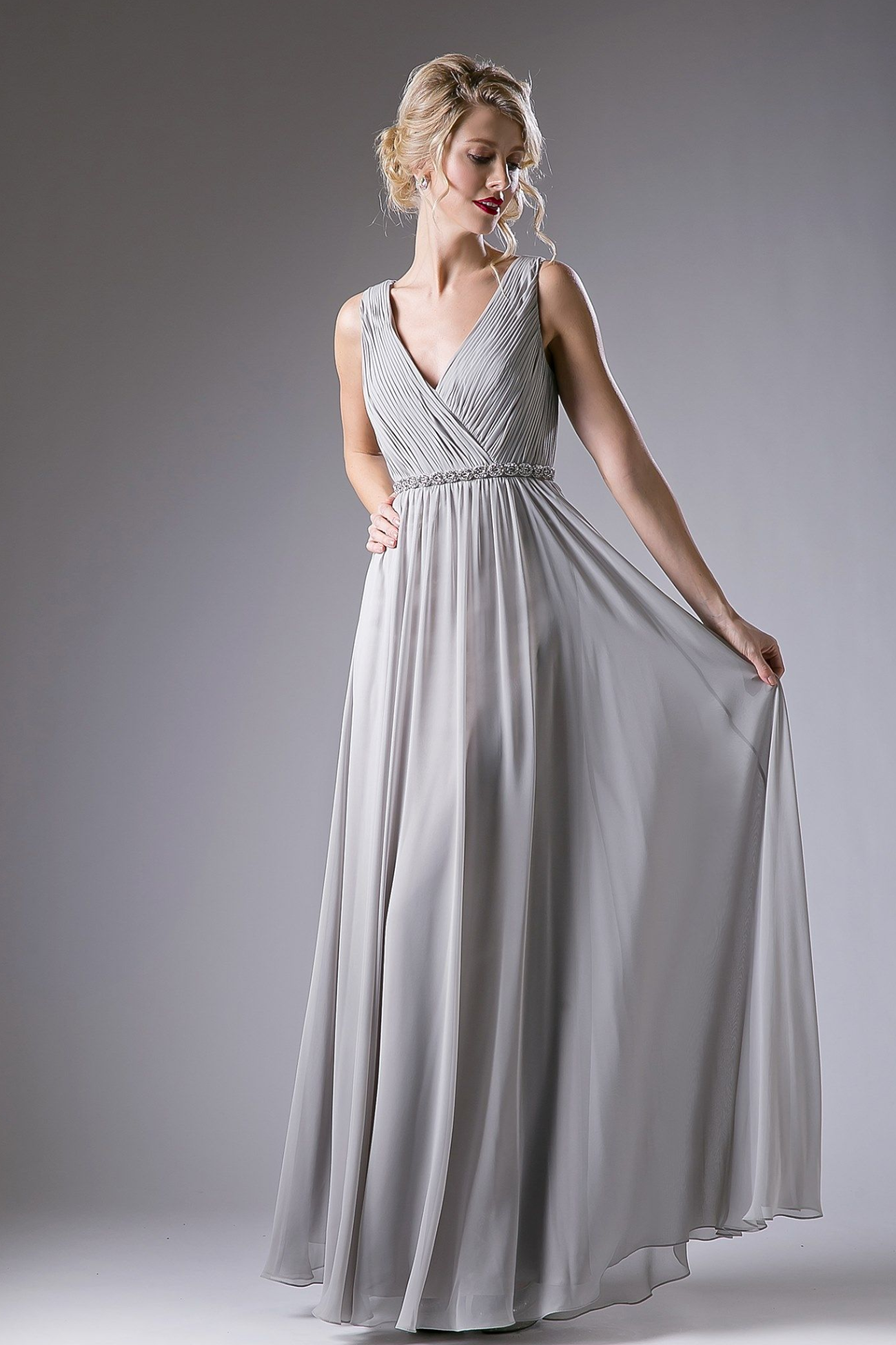 Beaded Belt Chiffon Empire Waist-2