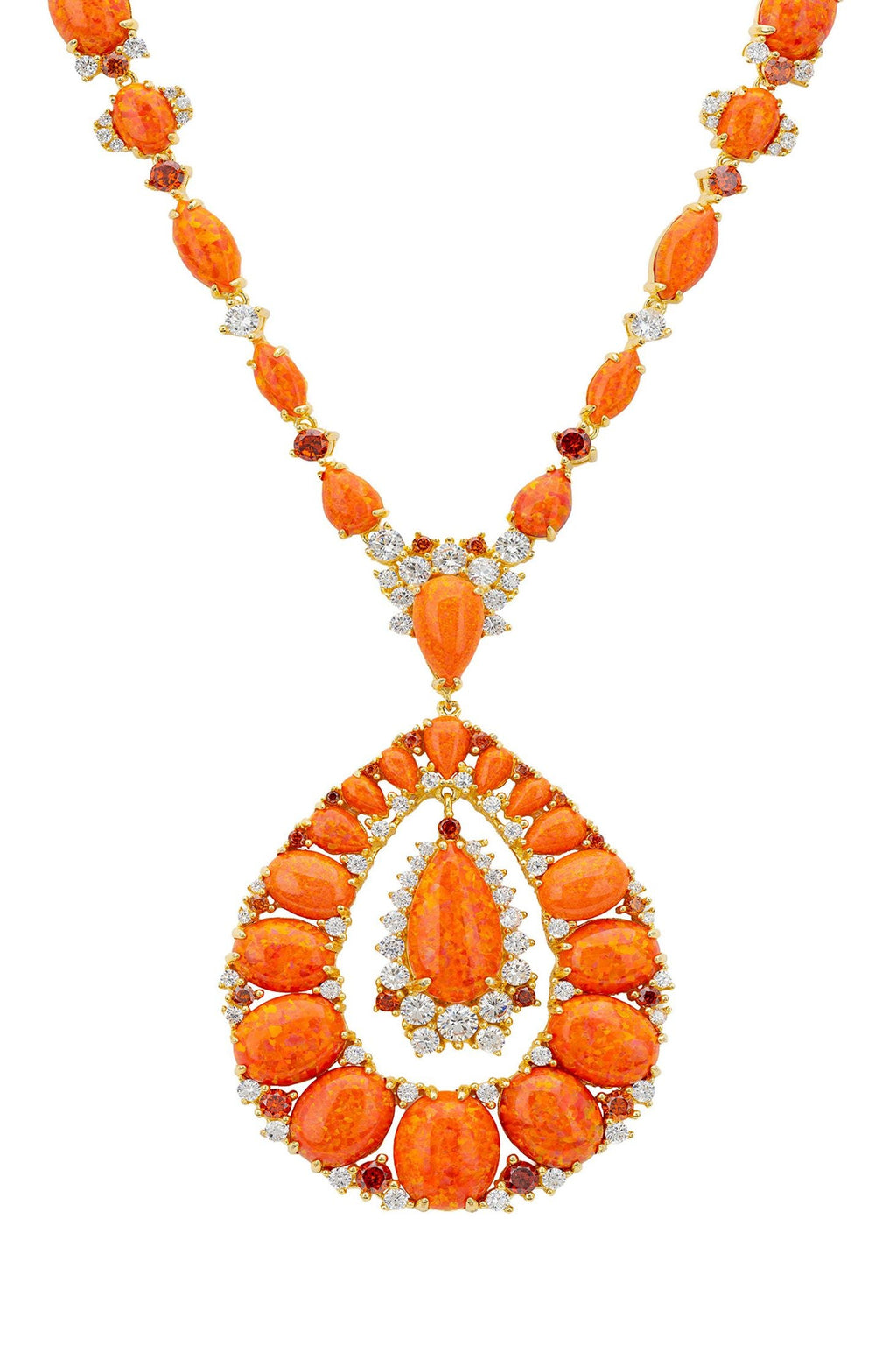 Paloma Fire Opal Statement Necklace Gold
