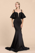 Long Square Neckline Evening Gown-0