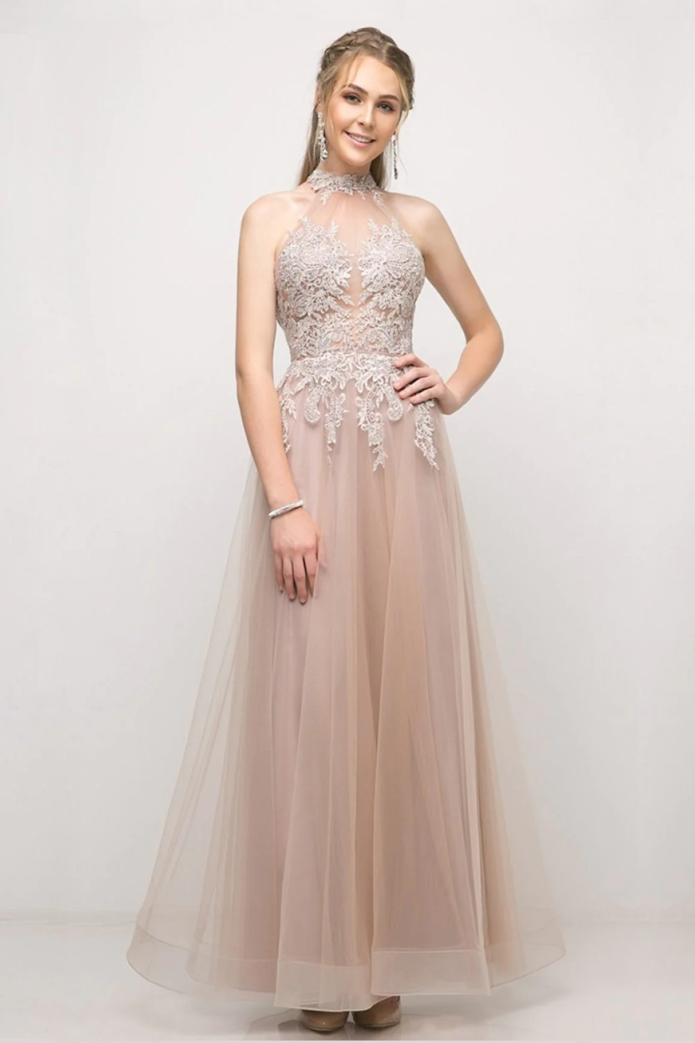 A-Line Gown with Halter Neckline-1