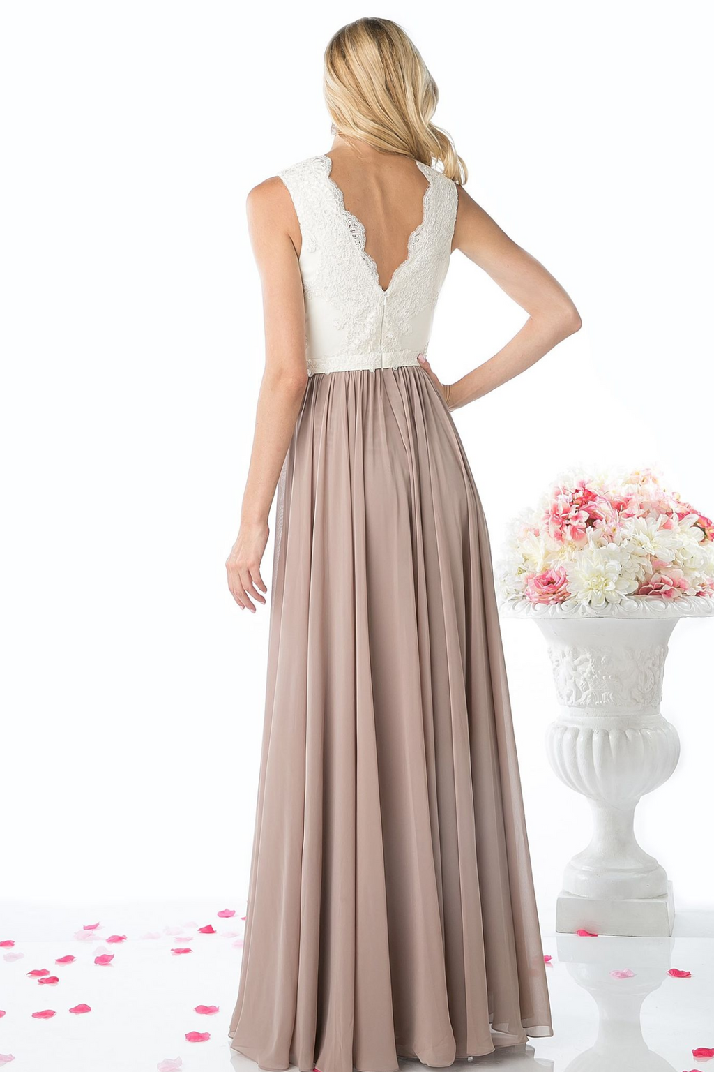 V-Neck with Two Colors Dress-1