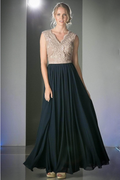 V-Neck with Two Colors Dress-5