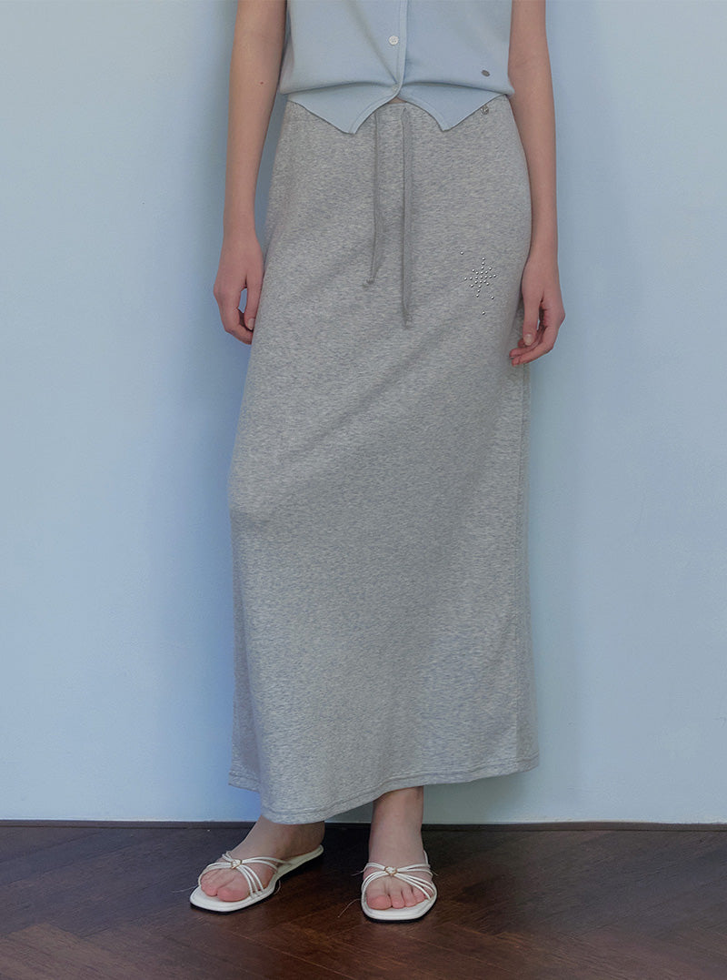 Heco stud banding long skirt-3