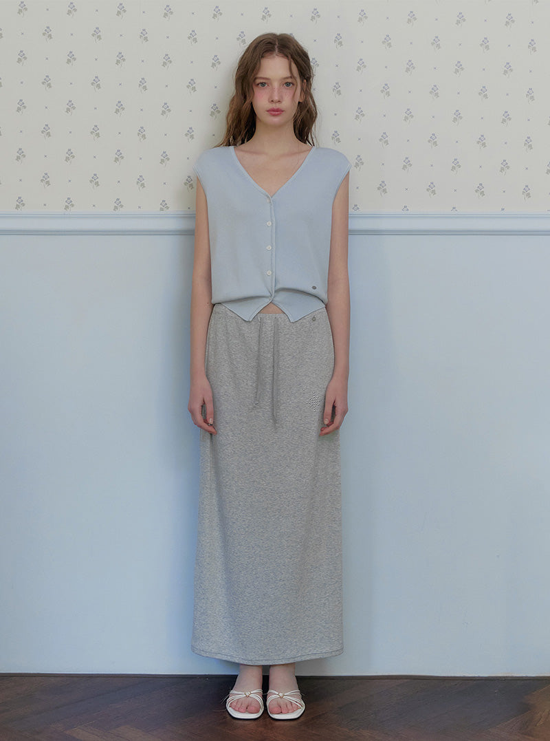 Heco stud banding long skirt-1