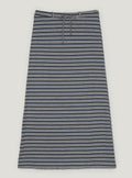 Inble contrast stripe banding long skirt-5