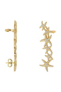 Starfish Ear-Climber Gold Left Ear
