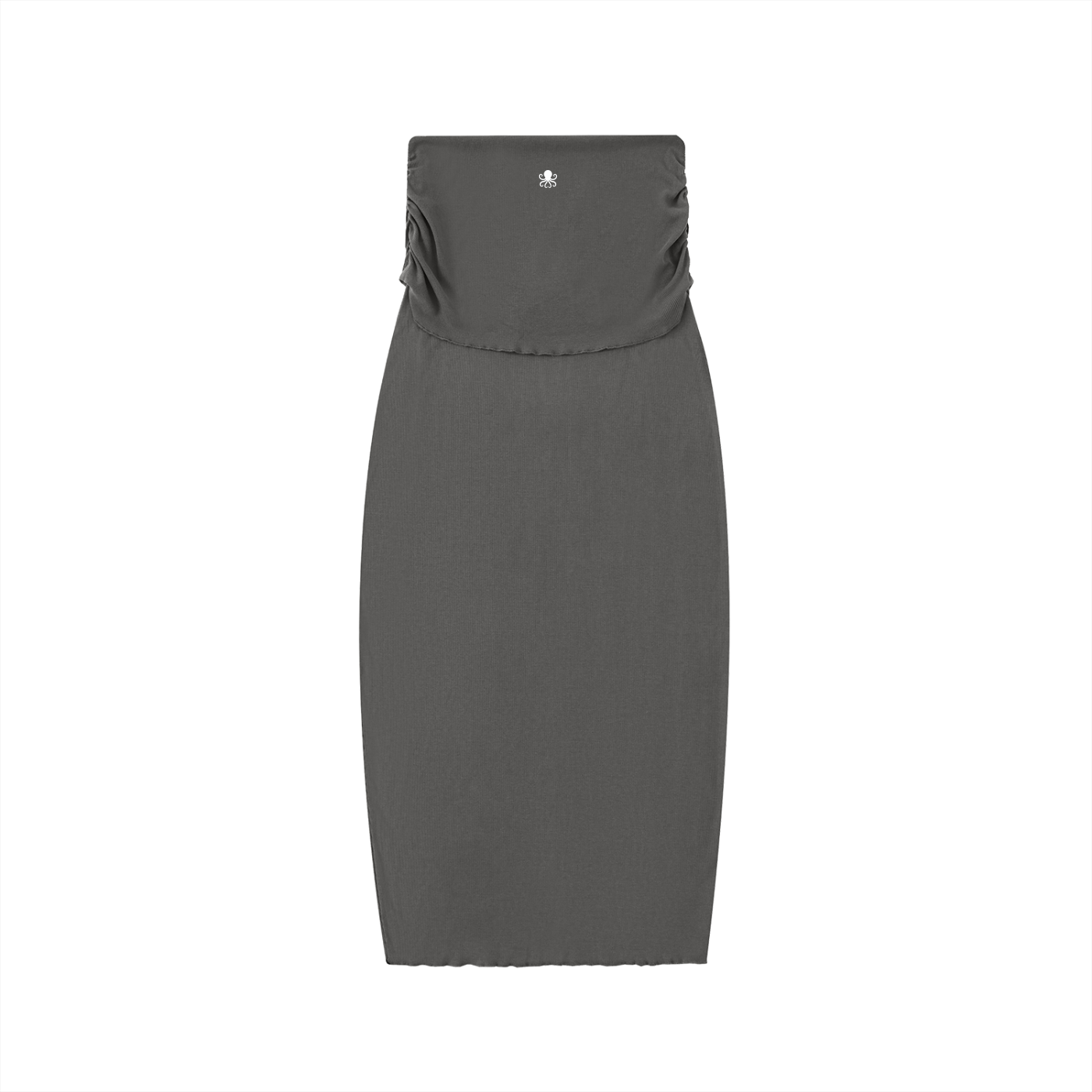 Dyed Washed Straight Hip-Hugging Slim Maxi Skirt