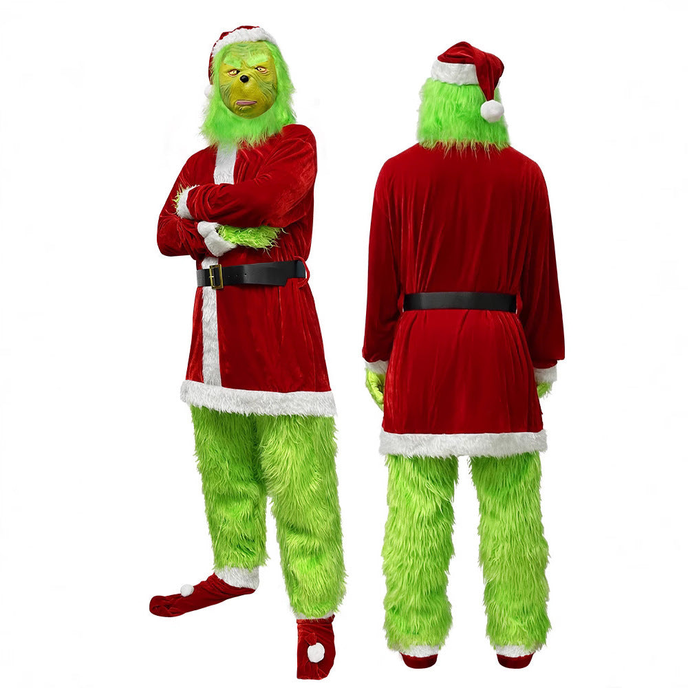 Christmas Costume Cosplay Clothes Grinch Santa Claus The Grinch Party Performance Costume