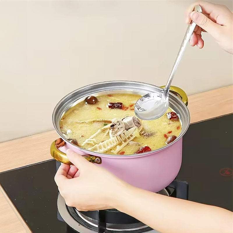 12 - piece wine - red non - stick stainless - steel soup pot set, induction - friendly for kitchen use.