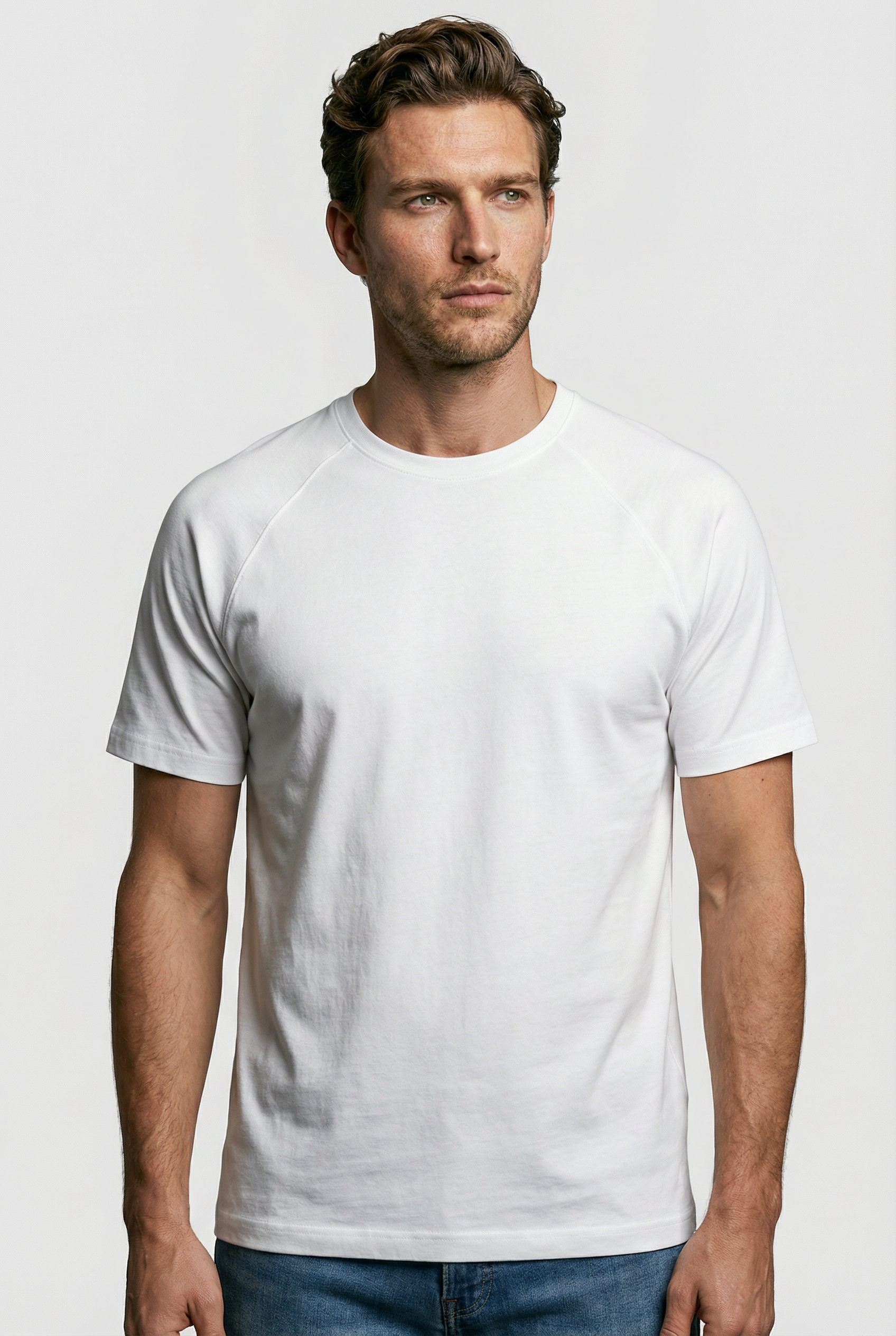 Hoxton Raglan Sleeve Fitted T-shirt - White