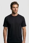 Hoxton Raglan Sleeve Fitted T-shirt - Black