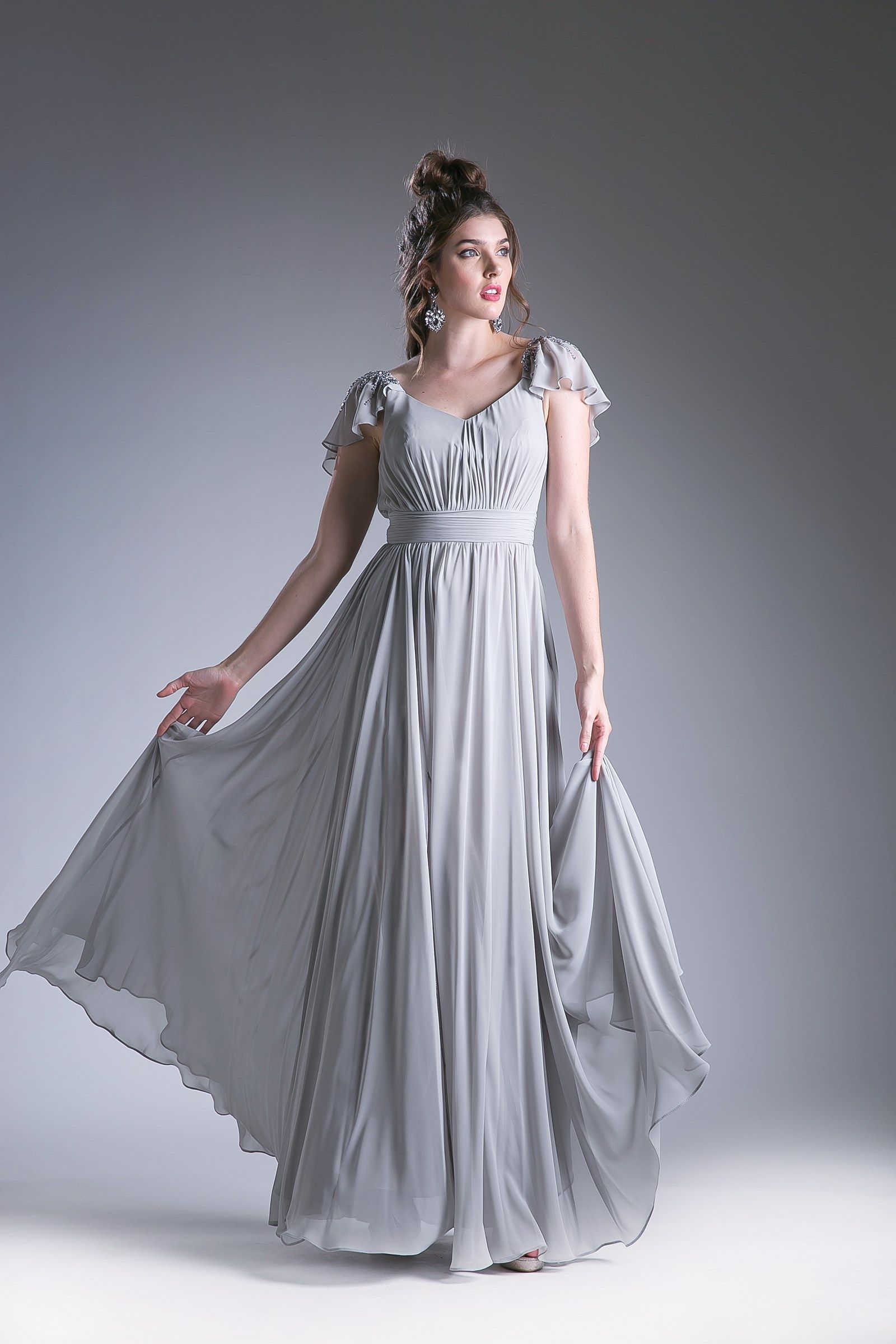Empire Waist Chiffon Dress-0
