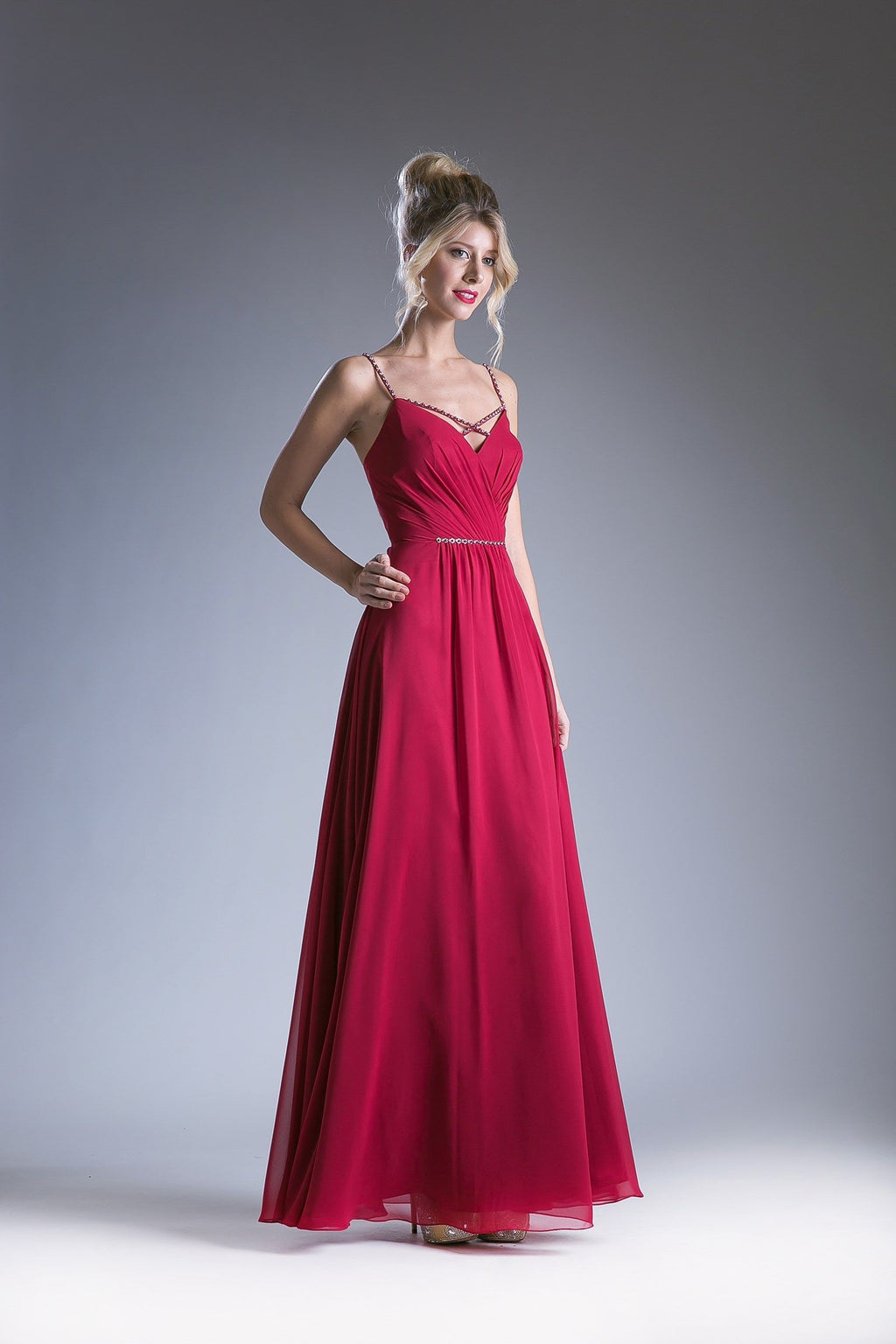 V Neckline With a Beaded Band Dress-4