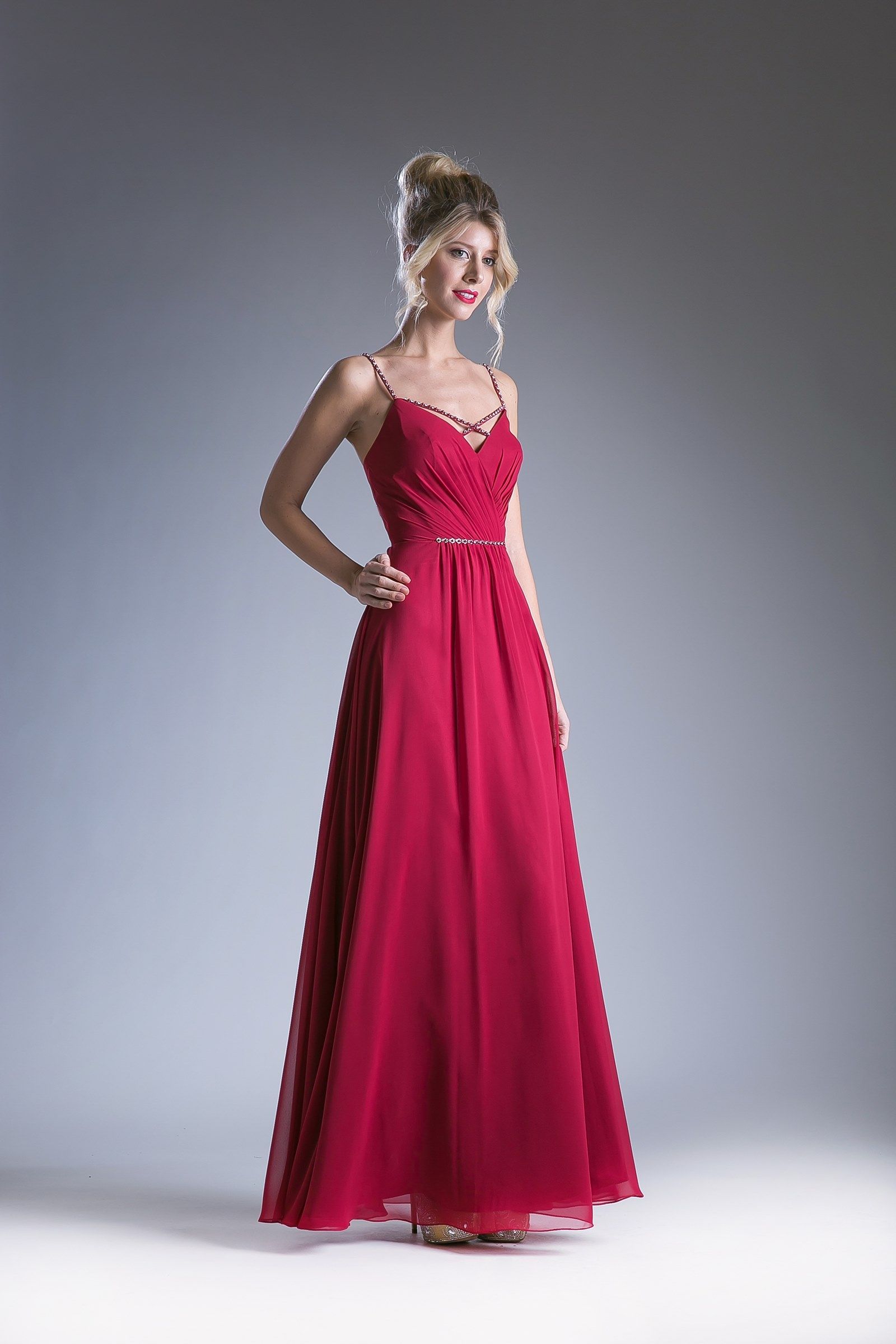V Neckline With a Beaded Band Dress-4