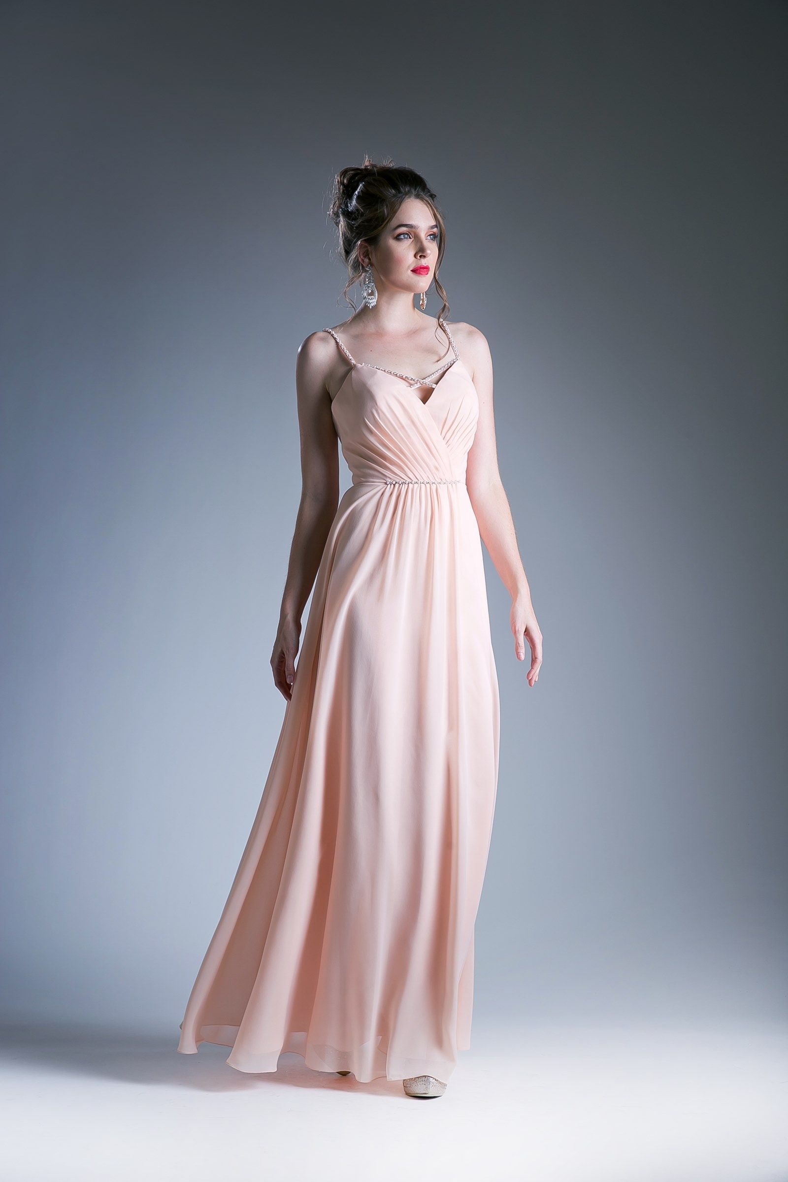 V Neckline With a Beaded Band Dress-1