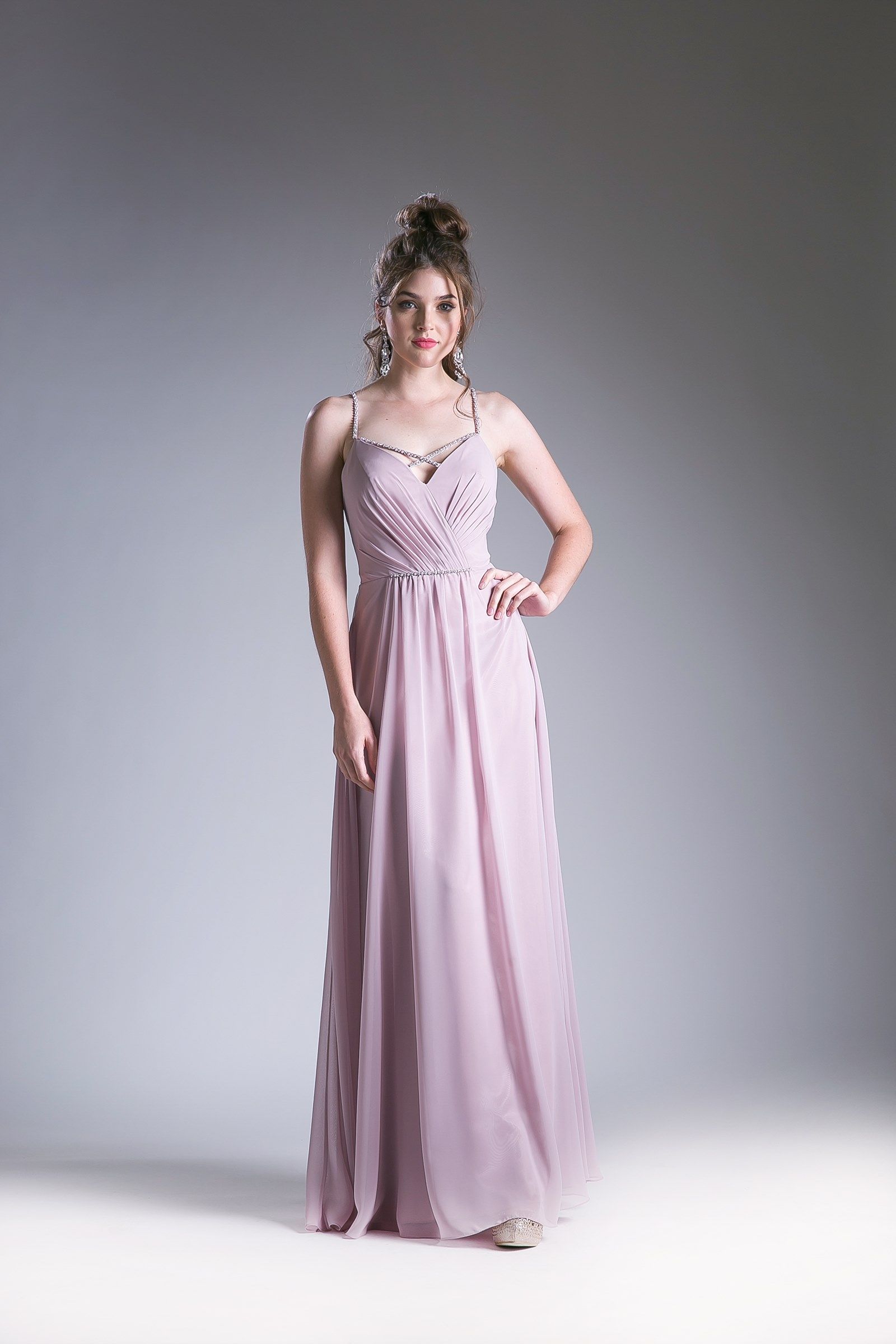 V Neckline With a Beaded Band Dress-2