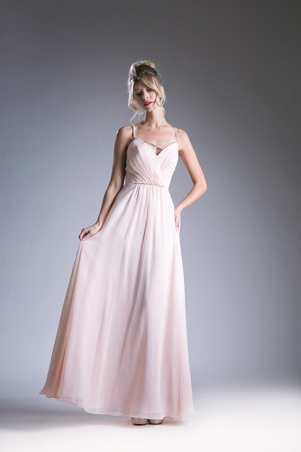 V Neckline With a Beaded Band Dress-0