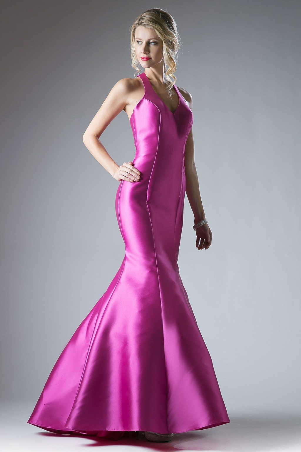 Fitted Mikado Mermaid Gown With Scoop Neckline and Razorback-4