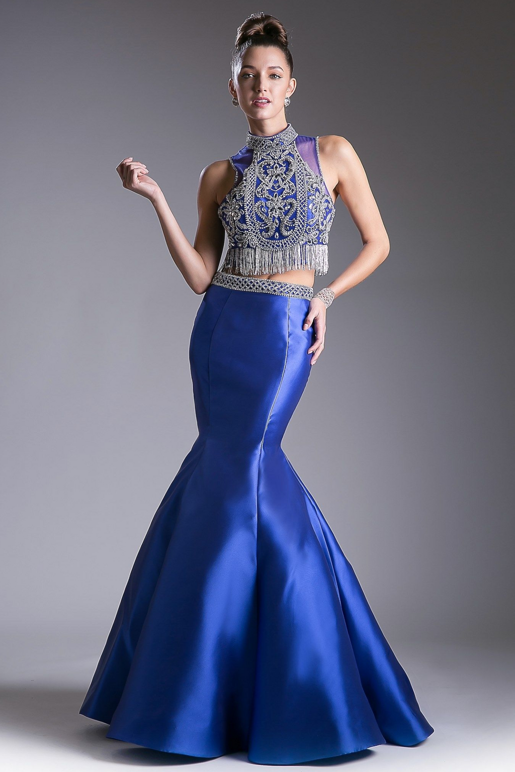 Beaded Bodice 2 Piece Mermaid Gown-1