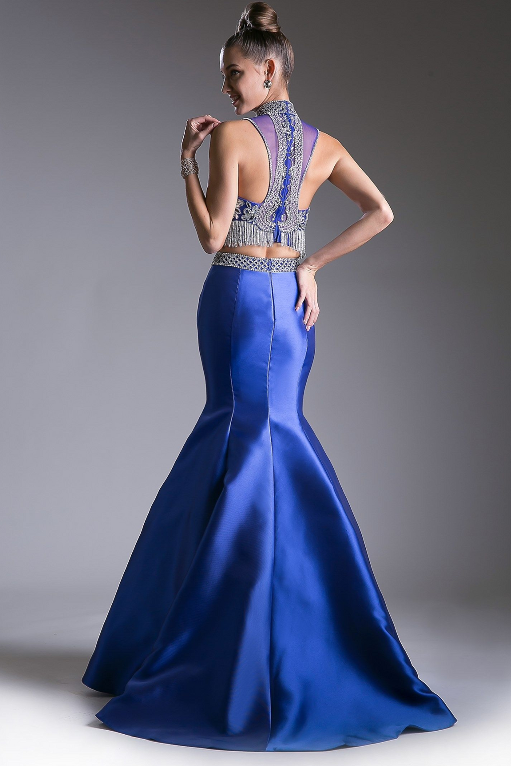 Beaded Bodice 2 Piece Mermaid Gown-0