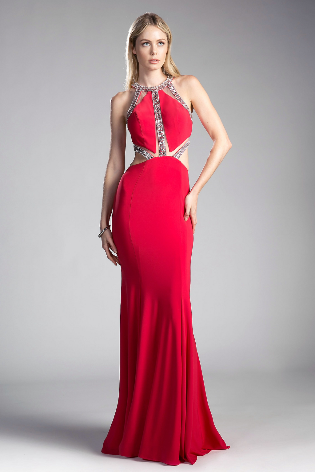 Beaded Stretch Knit Sheath Dress-2