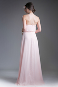 Soft Chiffon Gown with a Halter Neckline-0