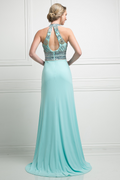 Beaded Bodice Stretch Knit Sheath Dress-0
