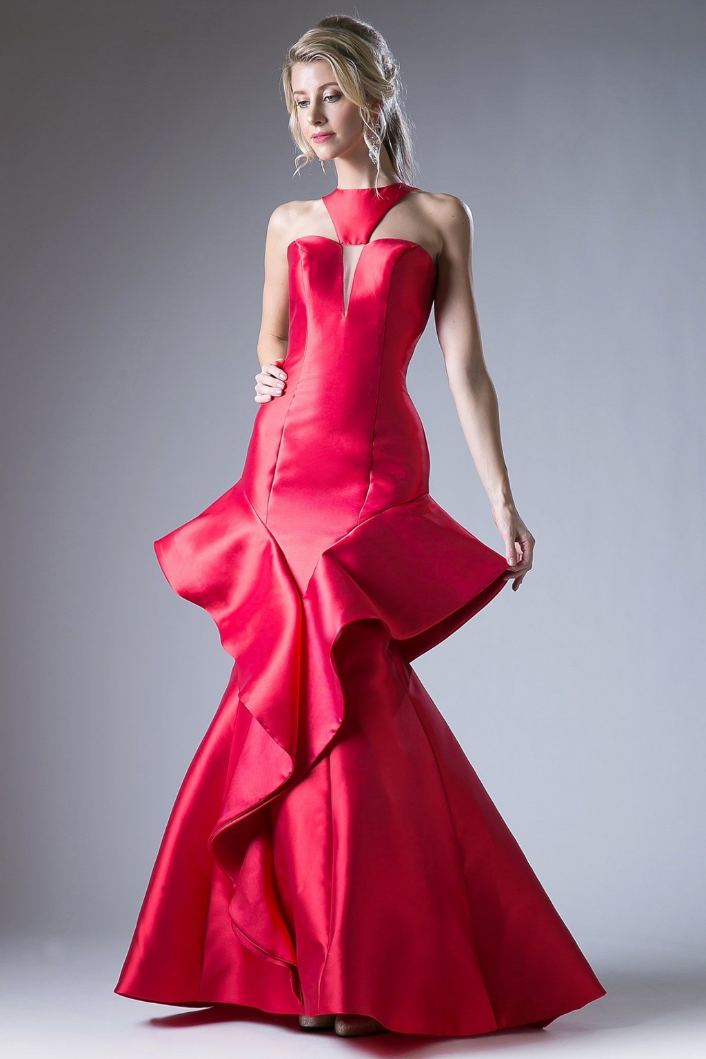 Mermaid Gown with a Deep Back Cutout-1