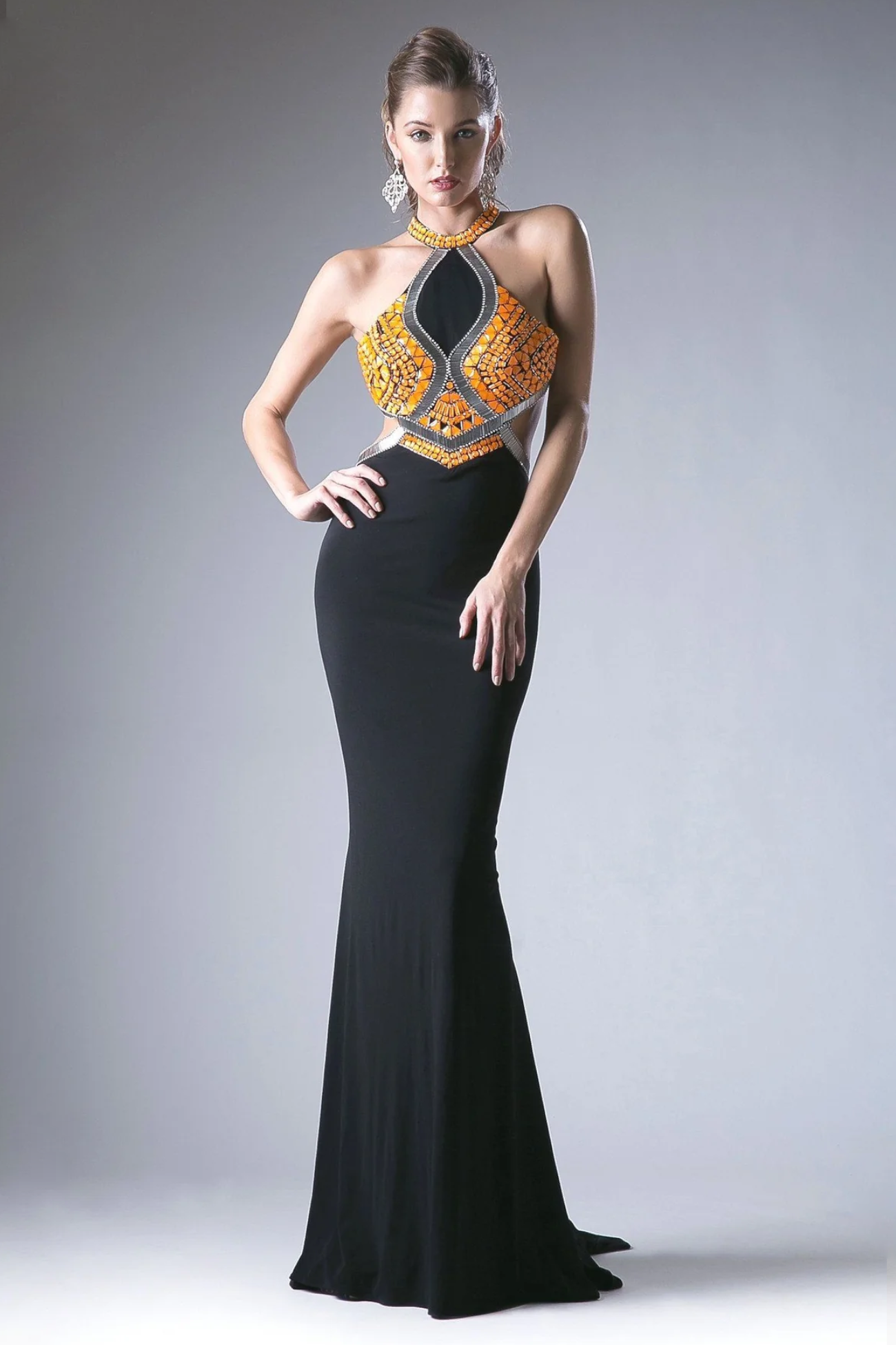 Beaded Stretch Knit Sheath Dress-4