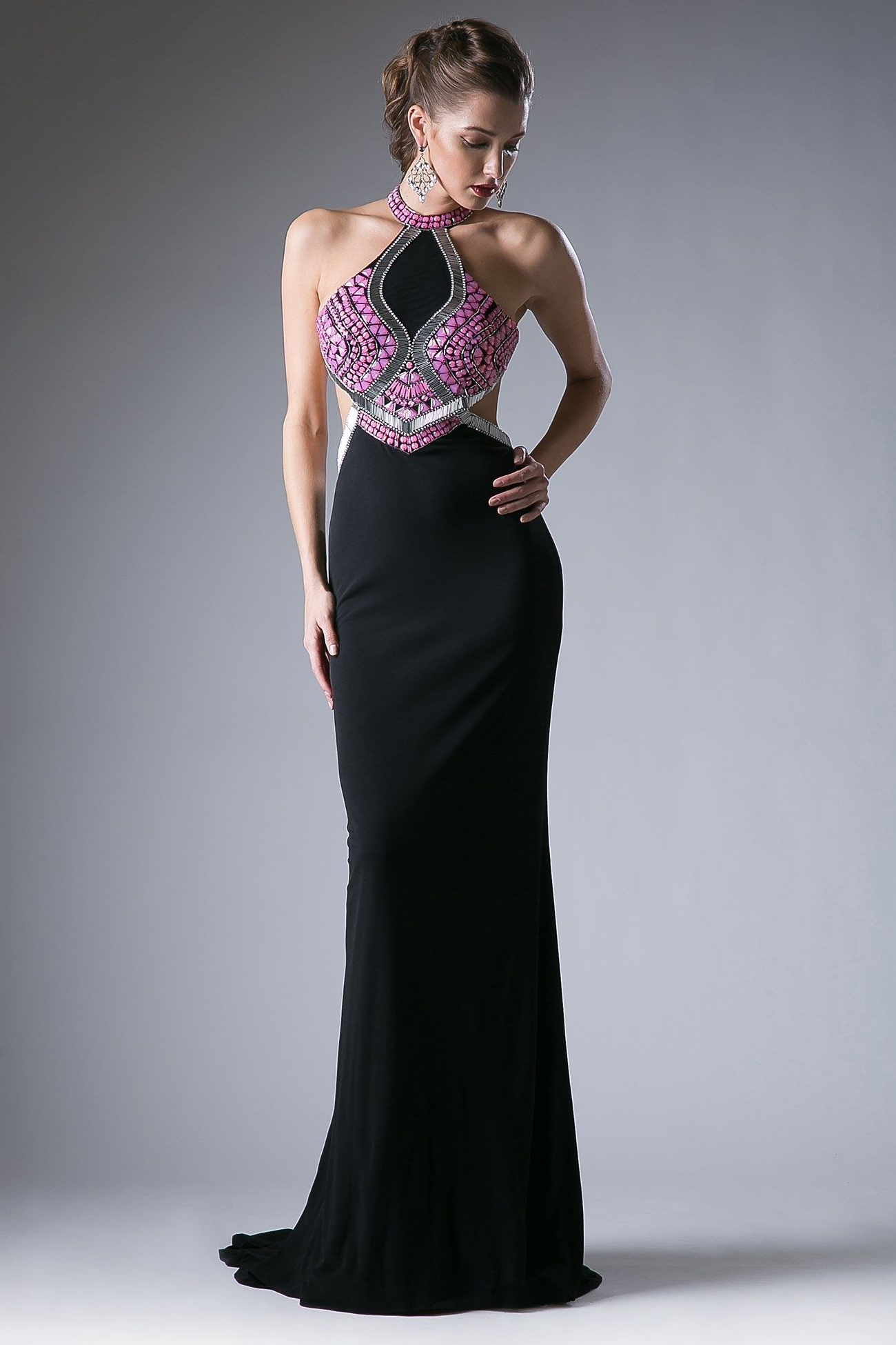 Beaded Stretch Knit Sheath Dress-2