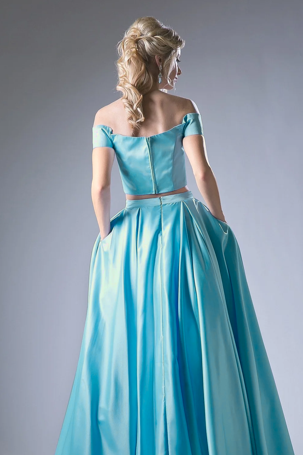 Off Shoulder Gown with a Ball Gown Skirt-0