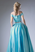 Off Shoulder Gown with a Ball Gown Skirt-0