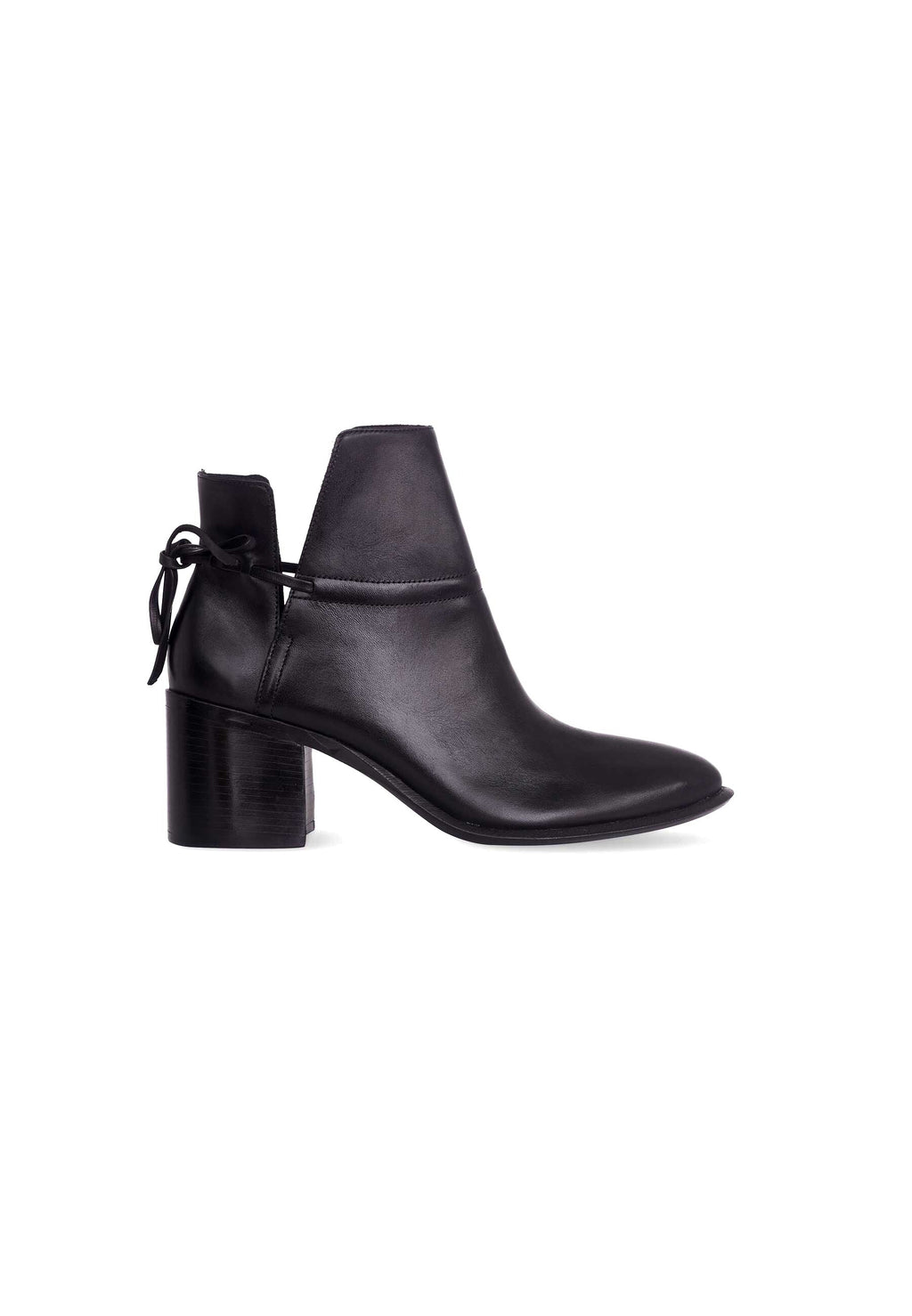 Attalea Black Leather Ankle Boots – 6.5cm Block Heel-0