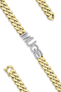 14ct Gold 1.50 Carats Diamond Personalized Name Bracelet