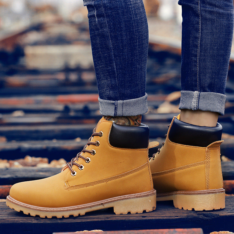 Fashionable high top Martin boots for men casual Baotou workwear shoes autumn and winter men's boots