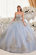 Strapless Layered Ball Gown With Bow Detail-1