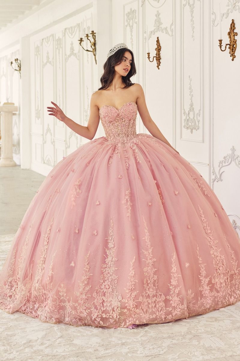 Strapless Quinceanera Ball Gown With Removable Caplet-3