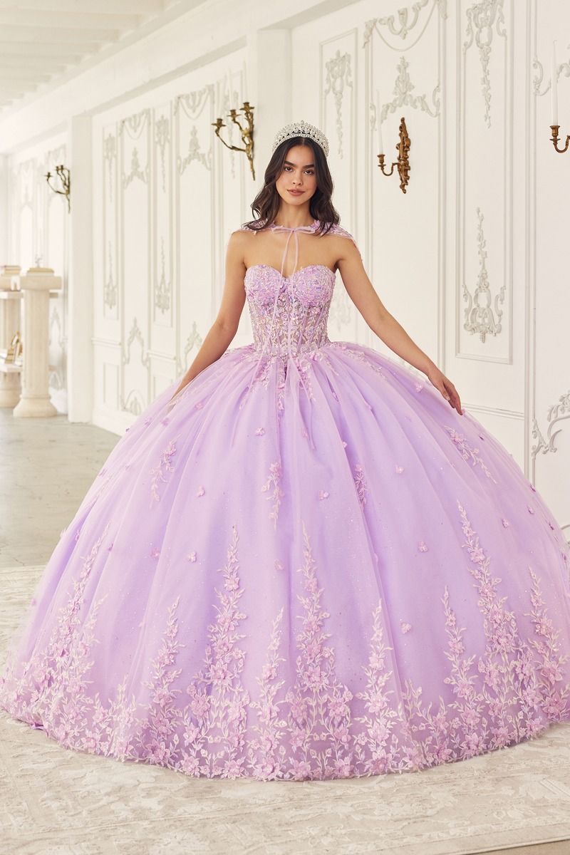 Strapless Quinceanera Ball Gown With Removable Caplet-0