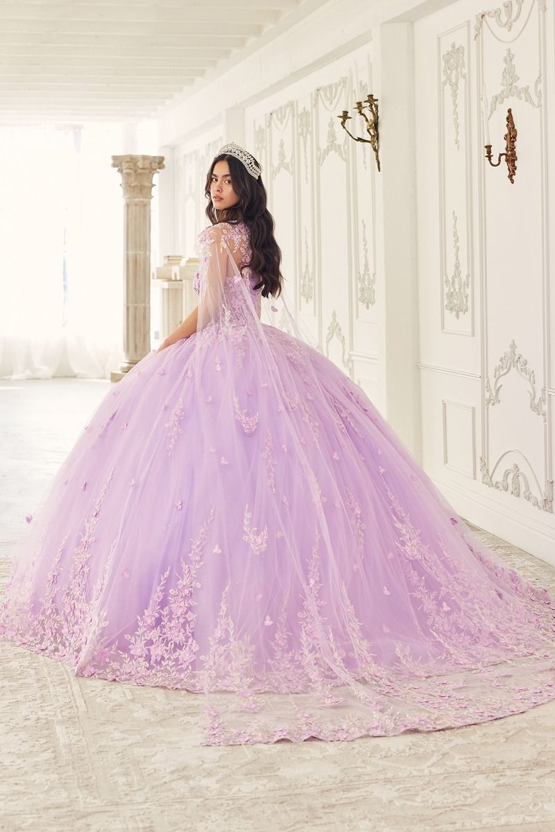 Strapless Quinceanera Ball Gown With Removable Caplet-2