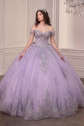 Regal Sweetheart Off-shoulder Ball Gown Quinceañera Dress With Crystal Corset & Glitter Tulle Skirt-0