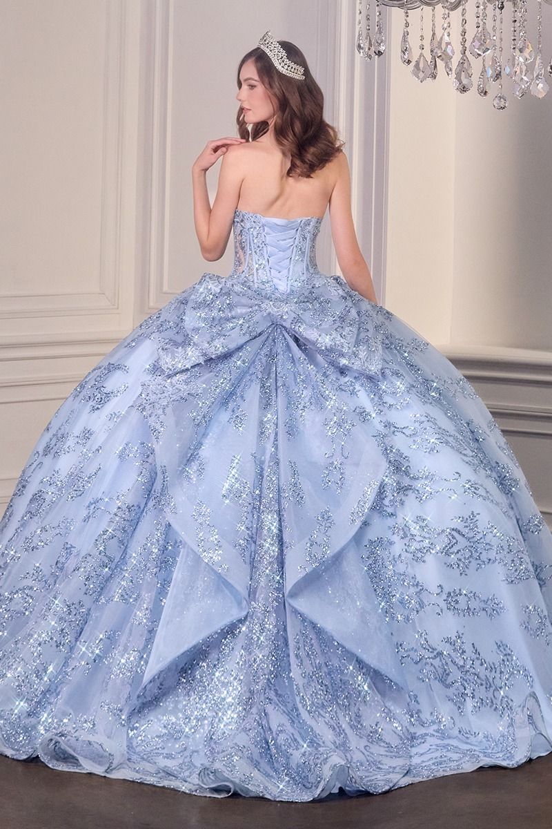 Regal Beaded Tulle Ball Gown with Sweetheart Neckline & Lace Appliqué-1