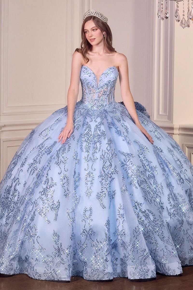 Regal Beaded Tulle Ball Gown with Sweetheart Neckline & Lace Appliqué-0
