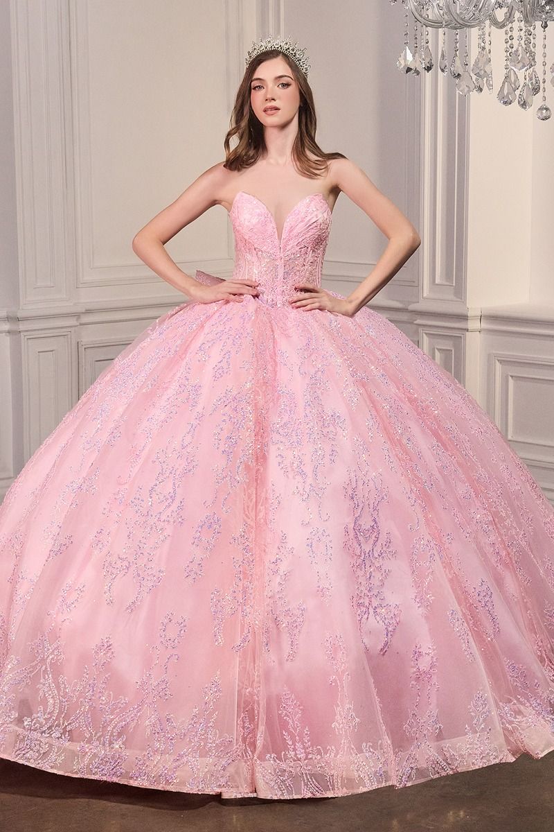Regal Beaded Tulle Ball Gown with Sweetheart Neckline & Lace Appliqué-5