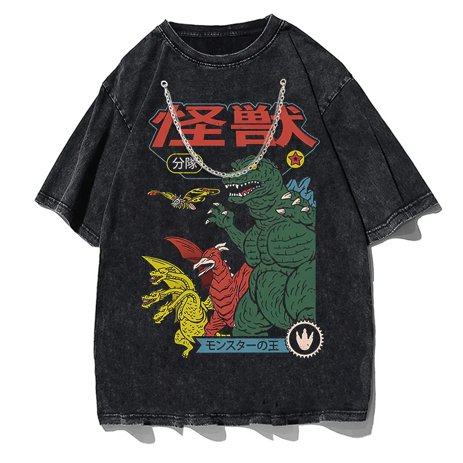 Japanese Anime Print T-Shirt Men Short Sleeve Casual Tee-7
